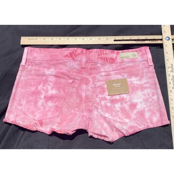 AG Adriano Goldschmied Daisy Low Rise Pink Tie Dye Women's‎ Shorts 28 NWT - Picture 5 of 5